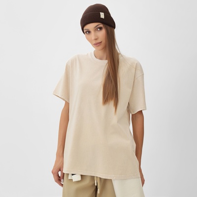 Футболка из вареного хлопка женская Mist Don't touch me, размер S, молочная