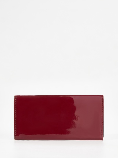 Кошелёк женский на магните, 19.5×2.5×9 см, лаковый, бордовый