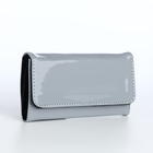 Кошелёк женский на магните, 19.5×2.5×9 см, лаковый, серый - Фото 1