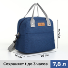 Термосумка на молнии, объём 7.8 л, наружный карман, цвет синий - Фото 1