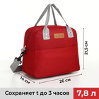 Термосумка на молнии, объём 7.8 л, наружный карман, цвет бордовый - Фото 1