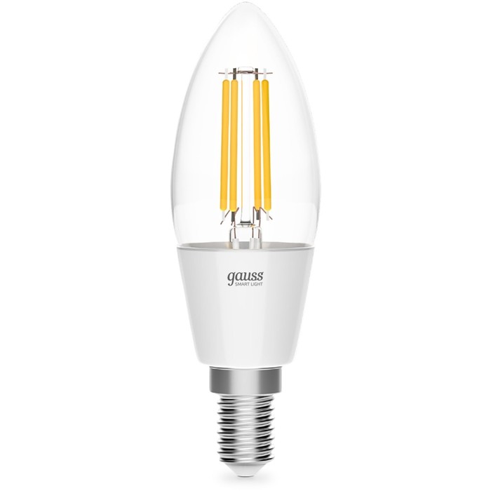Умная лампа Gauss Smart Home C35 E14 4.5Вт 495lm Wi-Fi (1250112) - Фото 1