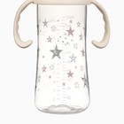 Бутылочка для кормления Крошка Я «Звезды», широкое горло, Ø50 мм, от 3 мес., 330 мл, розовая, ручки молочные - Фото 4
