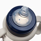 Бутылочка для кормления Крошка Я «Звезды», широкое горло, Ø50 мм, от 3 мес, 330 мл., темно-синяя, ручки молочные - Фото 3