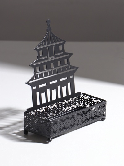 Подставка для мелочей металл «Дворец», чёрный, 6.3×14.5×18.5 см