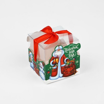 Коробка подарочная новогодняя складная «Дед Мороз», 7×7×7 см