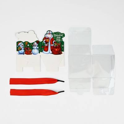 Коробка подарочная новогодняя складная «Дед Мороз», 7×7×7 см
