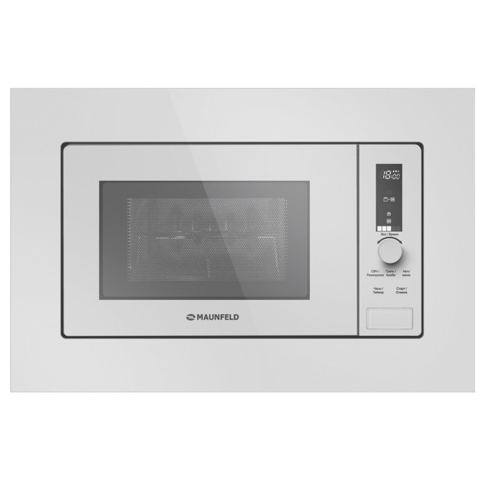 Встраиваемая микроволновая печь MAUNFELD JBMO820GW01, 1080 Вт, 20 л, 6 режимов, белая - Фото 1