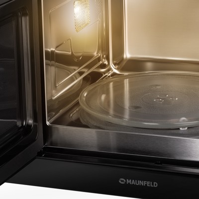 Встраиваемая микроволновая печь MAUNFELD MBMO925SGB11, 1450 Вт, 25 л, 8 режимов, чёрная