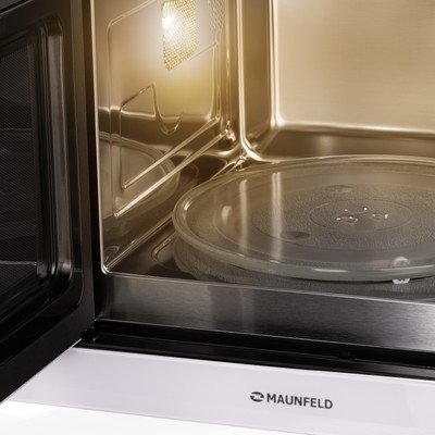 Встраиваемая микроволновая печь MAUNFELD MBMO925SGW11, 1450 Вт, 25 л, 8 режимов, белая
