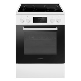 Плита MAUNFELD MIC611W01TD, индукционная, 4 конфорки, 59 л, электрическая духовка, белая