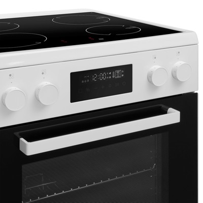Плита MAUNFELD MIC611W01TD, индукционная, 4 конфорки, 59 л, электрическая духовка, белая