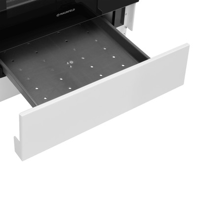 Плита MAUNFELD MIC611W01TD, индукционная, 4 конфорки, 59 л, электрическая духовка, белая
