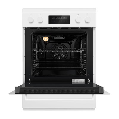 Плита MAUNFELD MIC611W01TD, индукционная, 4 конфорки, 59 л, электрическая духовка, белая