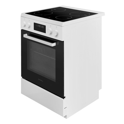 Плита MAUNFELD MIC611W01TD, индукционная, 4 конфорки, 59 л, электрическая духовка, белая