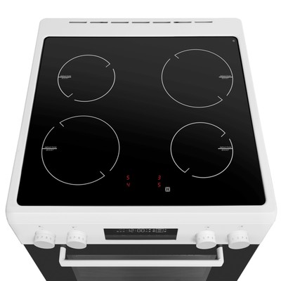 Плита MAUNFELD MIC611W01TD, индукционная, 4 конфорки, 59 л, электрическая духовка, белая