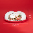 УЦЕНКА Блинница керамическая Доляна «Сани Деда Мороза», d=23 см, цвет белый - Фото 5