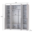 Шкаф прямой четырёхстворчатый для одежды «Стронг», с доводчиками, 2000×536×2200 мм, цвет белый/белый софт - Фото 2