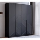 Шкаф прямой четырёхстворчатый для одежды «Стронг», с доводчиками, 2000×536×2200 мм, цвет графит/графит софт - Фото 1