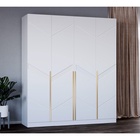 Шкаф прямой четырёхстворчатый для одежды «Стронг», с доводчиками, 2000×536×2200 мм, цвет белый/белый софт - Фото 3