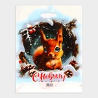 Пакет подарочный новогодний «С новым годом», полиэтиленовый с вырубной ручкой, 38×47 см - Фото 2