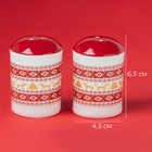 Набор для специй новогодний Доляна «Финский лес», солонка 50 мл, перечница 50 мл, доломит, белый - Фото 2