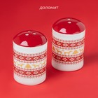 Набор для специй новогодний Доляна «Финский лес», солонка 50 мл, перечница 50 мл, доломит, белый - Фото 3