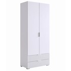 Шкаф двухдверный «Зефир», 800×422×1900 мм, цвет белое дерево/белая эмаль - Фото 1