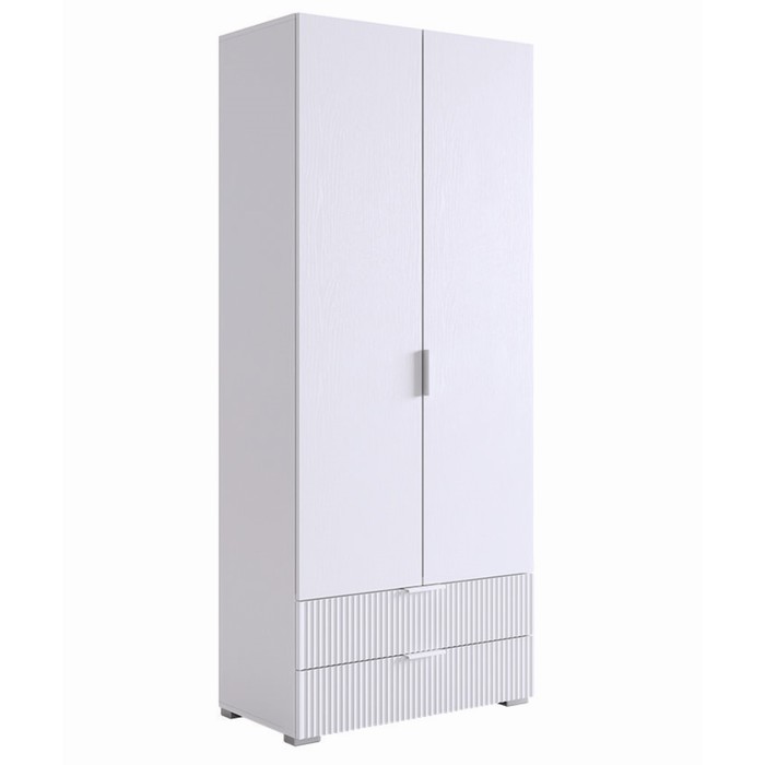 Шкаф двухдверный «Зефир», 800×422×1900 мм, цвет белое дерево/белая эмаль - Фото 1