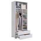 Шкаф двухдверный «Зефир», 800×422×1900 мм, цвет белое дерево/белая эмаль - Фото 3