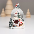 Сувенир полистоун водяной шар свет "Снеговик. Ёлочка" МИКС 5,5х5,5х9 см (комплект 12 шт) - фото 25484813