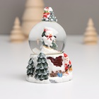 Сувенир полистоун водяной шар свет "Снеговик. Ёлочка" МИКС 5,5х5,5х9 см (комплект 12 шт) - фото 25484814