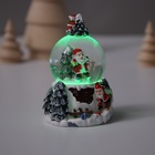 Сувенир полистоун водяной шар свет "Снеговик. Ёлочка" МИКС 5,5х5,5х9 см (комплект 12 шт) - фото 25484816