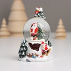 Сувенир полистоун водяной шар свет "Снеговик. Ёлочка" МИКС 5,5х5,5х9 см (комплект 12 шт) - фото 25484818