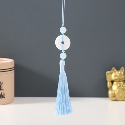 Подвеска текстиль, пластик «Нефритовый кулон», небесная, 1×2.5×12.5 см