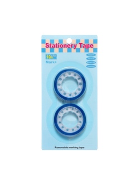 Набор текстовыделительной клейкой ленты, 2 штуки, отклеиваемая, 75×10 мм, синяя