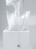 Кулон с жемчугом «Сердце» макси цвет серебро, 40см 10470875 - фото 16289977