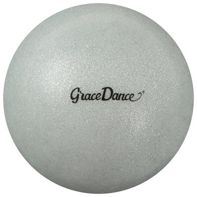 Мяч для художественной гимнастики Grace Dance, d=16.5 см, с блёстками, серебряный