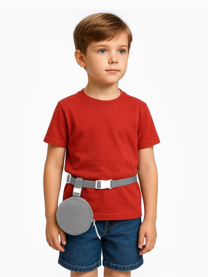 Сумка детская поясная на молнии «Выбражулька», серая - Фото 1