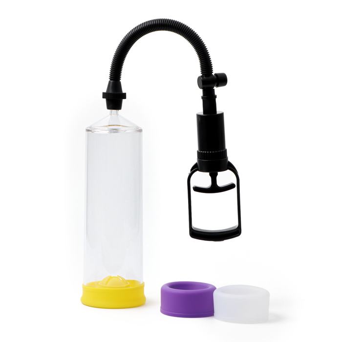 Помпа для пениса вакуумная, поршень, ABS-пластик, 23 см, прозрачная - Фото 1