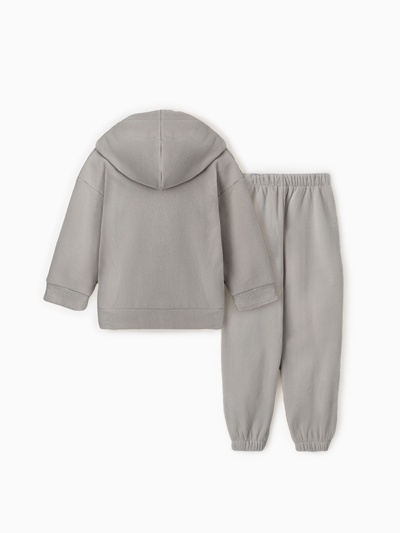 Костюм флисовый (худи и брюки) детский MINAKU: Fleece Soft, графит, рост 122 см