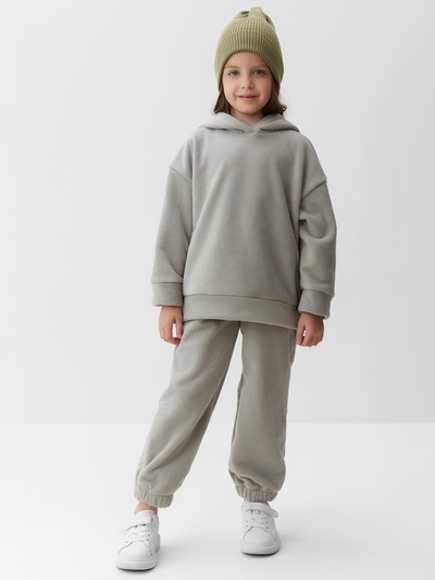 Костюм флисовый (худи и брюки) детский MINAKU: Fleece Soft, графит, рост 122 см