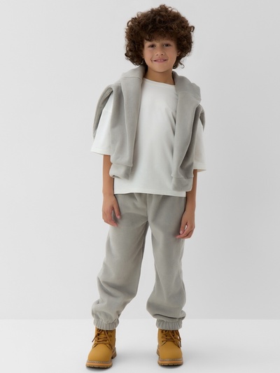 Костюм флисовый (худи и брюки) детский MINAKU: Fleece Soft, графит, рост 122 см