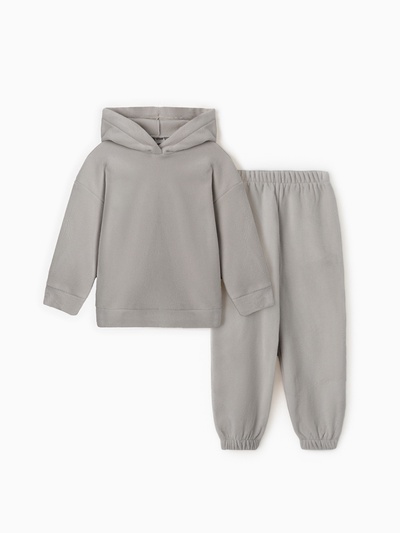 Костюм флисовый (худи и брюки) детский MINAKU: Fleece Soft, графит, рост 122 см