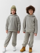 Костюм флисовый (худи и брюки) детский MINAKU: Fleece Soft, графит, рост 134 см - Фото 3
