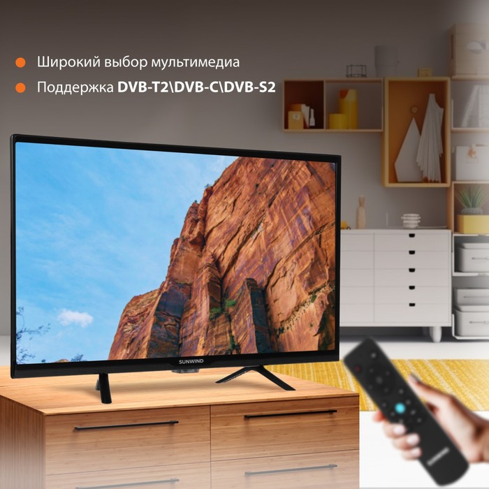 Телевизор LED SunWind 24" SUN-LED24XS310 Яндекс.ТВ черный HD 60Hz DVB-T DVB-T2 DVB-C DVB-S   1068628 - фото 51650893