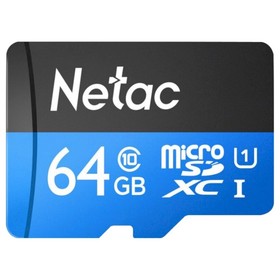 Флеш карта microSDXC 64GB Netac NT02P500STN-064G-S P500 w/o adapter