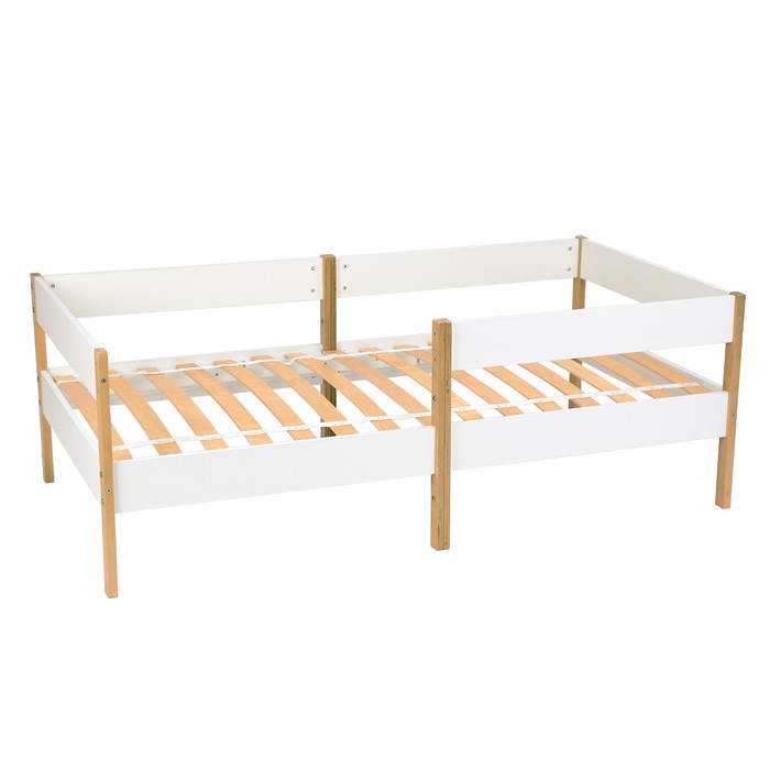 Кровать детская Polini kids Simple 3435, 1658×580×884 мм, цвет белый/дуб каменный - Фото 1