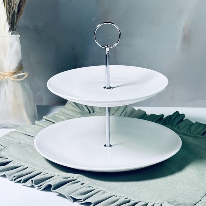 

Двухъярусная этажерка Lenardi Bianco, 25,5х25 см