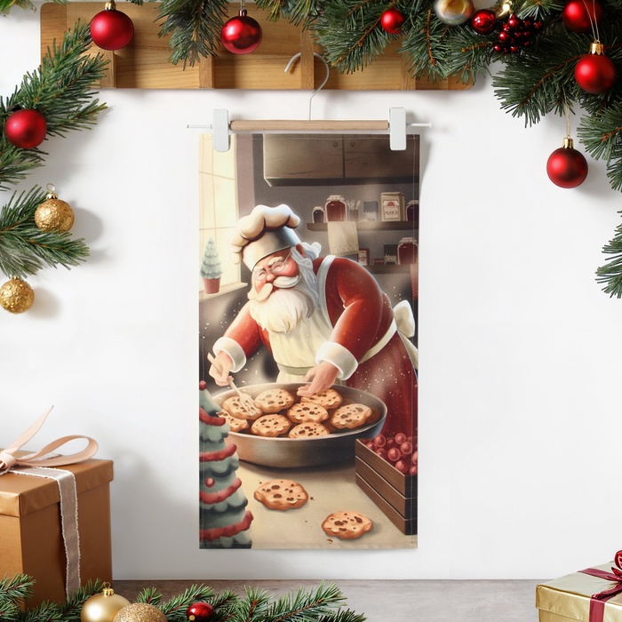Полотенце кухонное новогоднее «Этель» Cookies, 40×73 см, хлопок 100%, саржа 190 г/м² - Фото 1